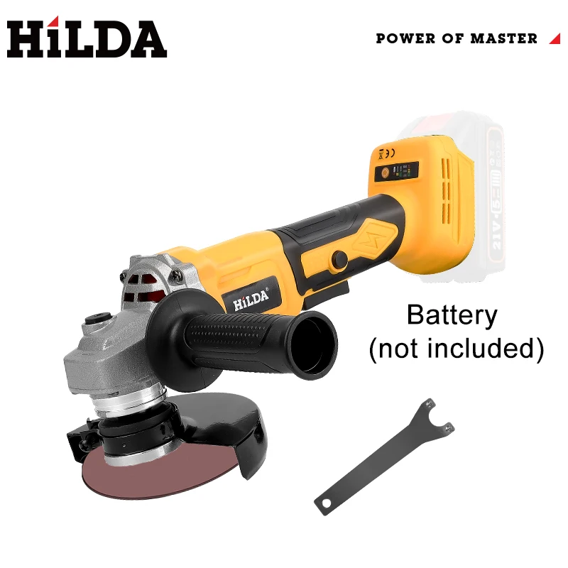 

Угловая шлифовальная машина HILDA, электрическая полировальная машина, бесщеточный перезаряжаемый многофункциональный электрический инструмент для батареи Makita
