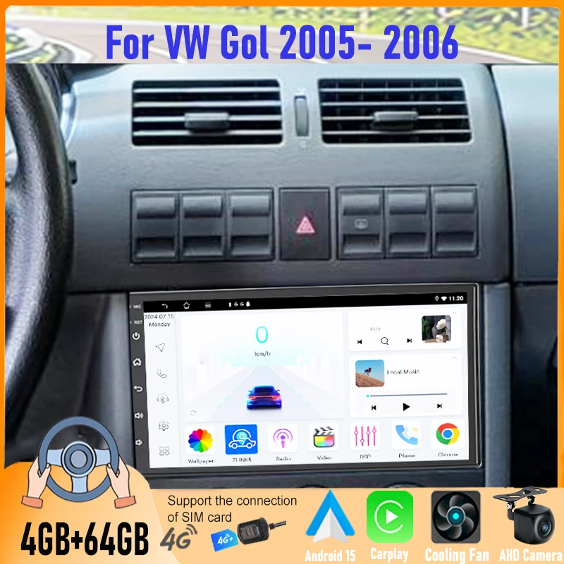 

7'' For VW Gol 2005-2006 Android Car Stereo GPS Navi Head Unit Apple CarPlay Android Auto Bluetooth FM Camera Multimedia