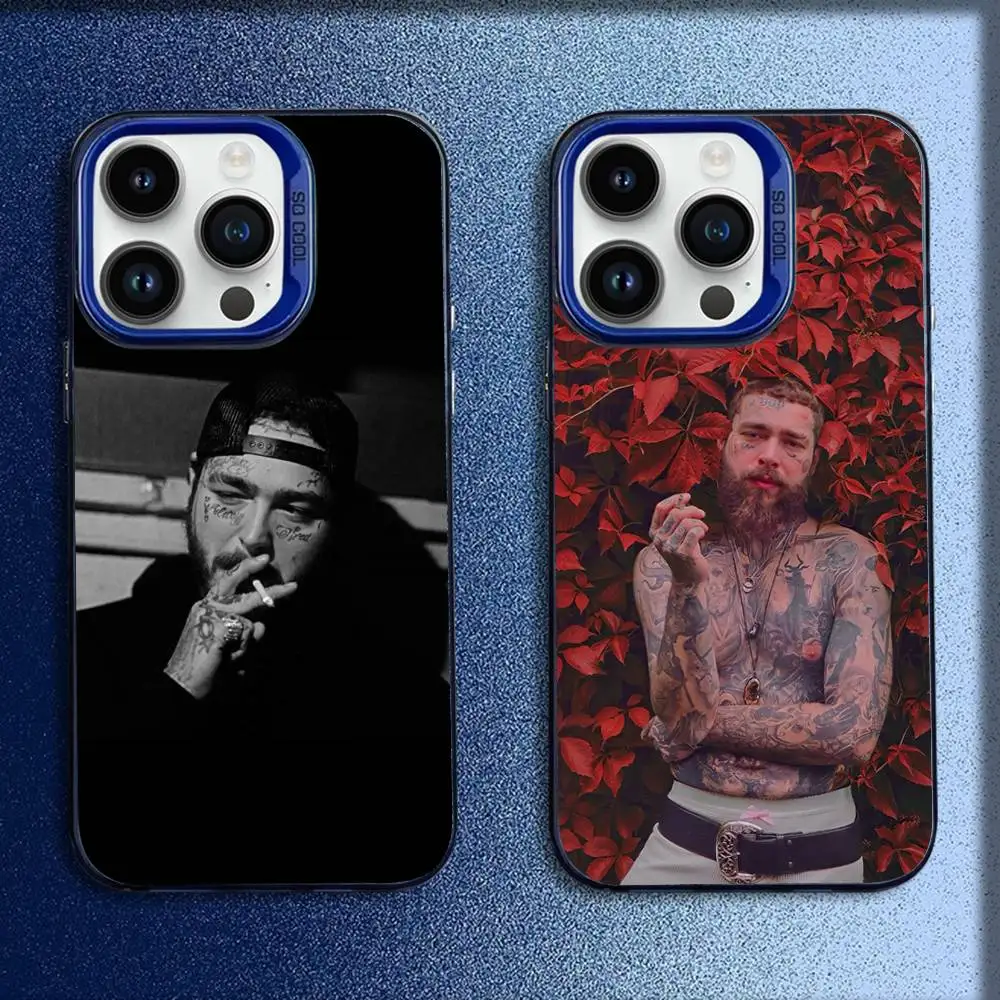 

Singer P-Post M-MaloneS Phone Case For iPhone 16,15,14,13,12,11,Mini,Pro,E,MAX Blue Candy Matte Shockproof Cover