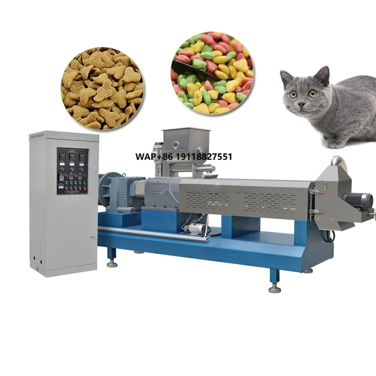 ماكينة تصنيع أغذية الحيوانات الأليفة الأوتوماتيكية 200-300 كجم/ساعة من الفولاذ المقاوم للصدأ متعددة الأغراض ماكينة صنع أغذية الحيوانات الأليفة خط طارد طعام الكلاب والقطط #1