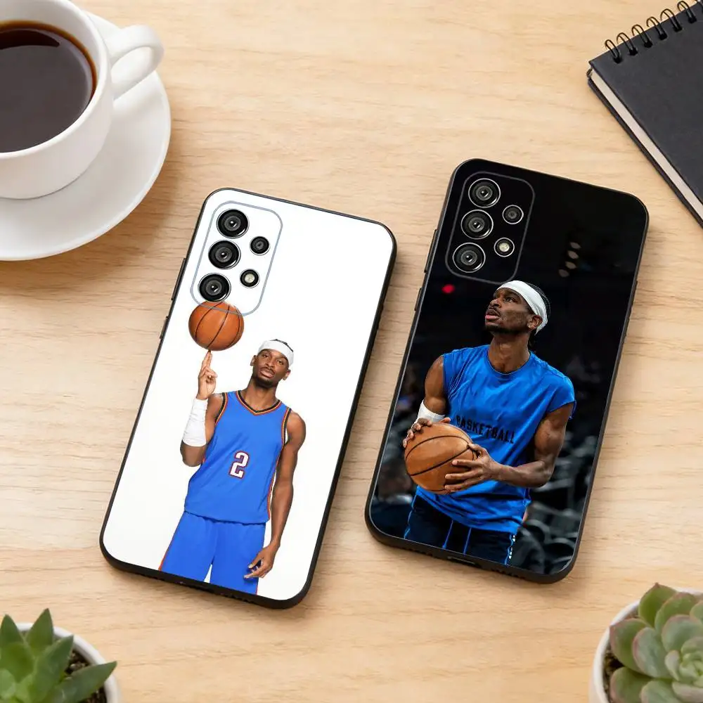 Shai Gilgeous-Alexander Basketball Phone Case Black Silicone Soft For Samsung S25,S24,S21,S22,S23,S30,Ultra,S20,Plus,Fe,Lite