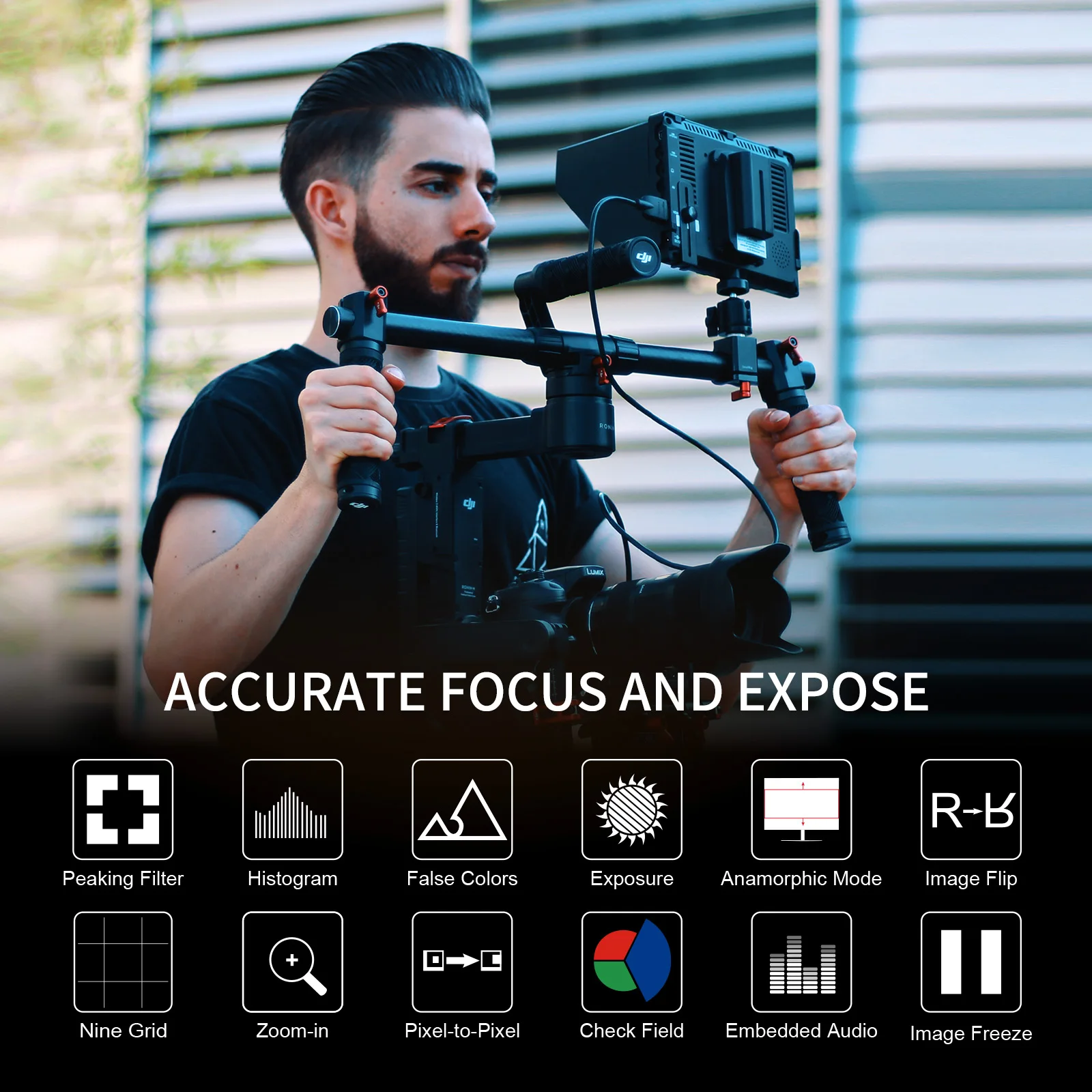 Monitor da campo da 7 pollici telecamera HDMI DSLR LCD IPS HD 1280x800 Video Assist esterno per Nikon Sony Canon Camera Gimbal FW759