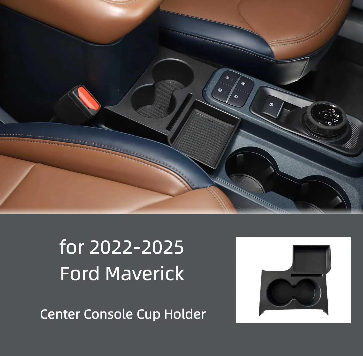 Center console cup holder suitable for Ford Maverick 2022-2025 front seat armrest box double cup seat cushion accessories