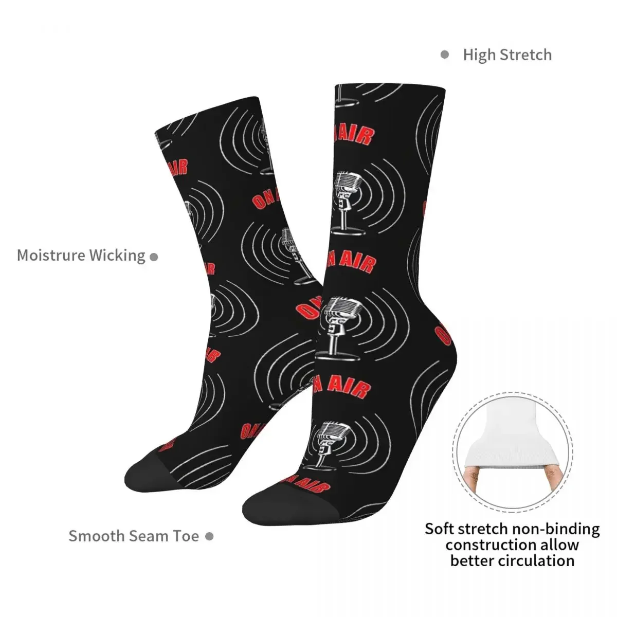 Microphone Socks Harajuku High Quality Stockings All Season Long Socks Accessories for Unisex Gifts