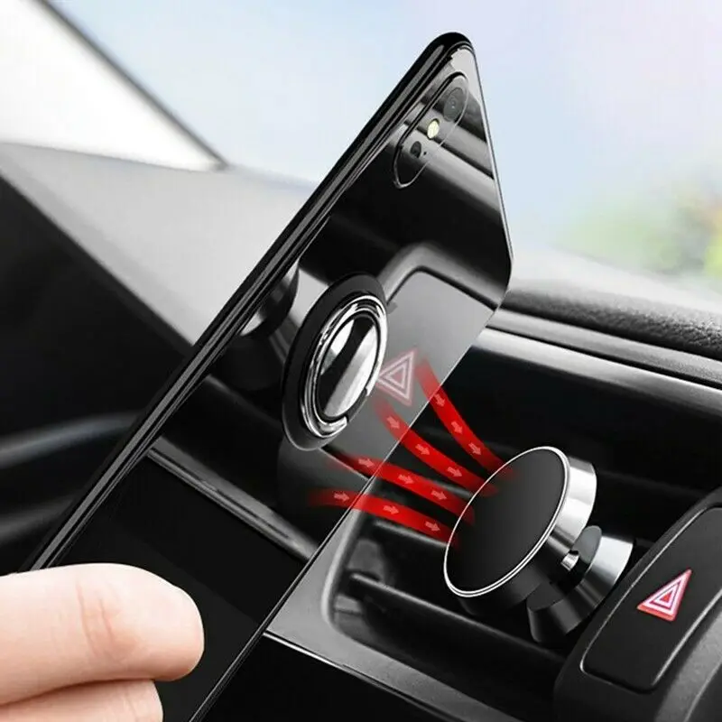 Universal 360 Finger Ring Cell Phone Holder Stand Magnetic Car Metal Grip