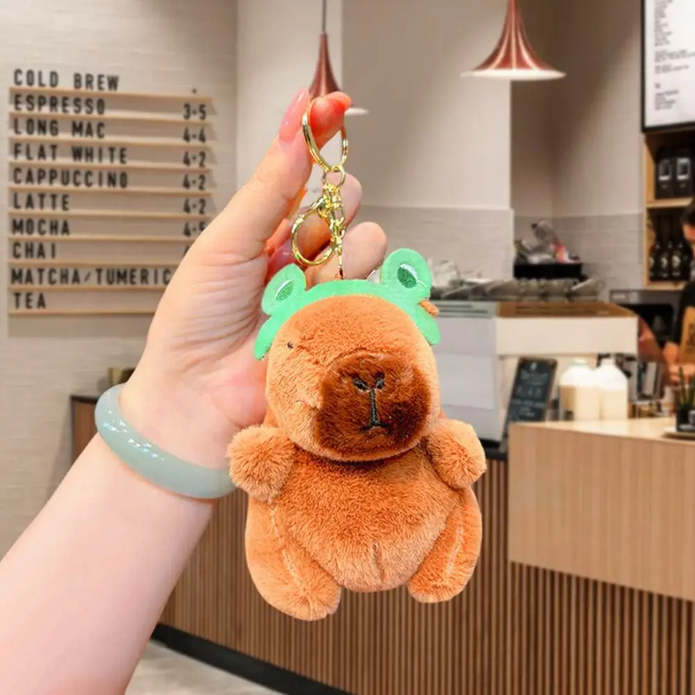 Matte Texture Capybara Doll Pendant Hanging Bags Decor Creative Stuffed Capybara Keychain Bag Pendant Cute