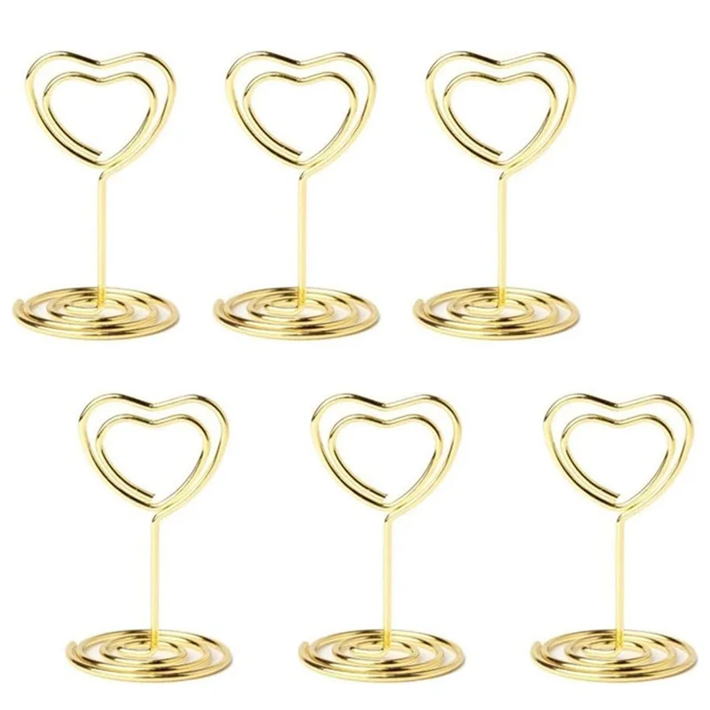 

80PCS Table Number Holders Place Card Holder Cards Stand Name Menu Clips, Table Sign Holders For Party Gold