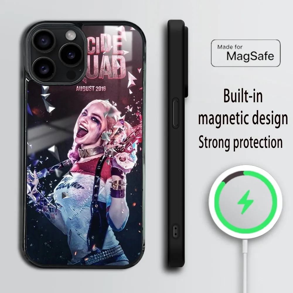 Joker H-Harleys Q-Quinns Pretty Phone Case For iPhone 16 15 14 13 12 11 Pro Max Plus Mini Magsafe Mirror Wireless Magnetic Cover