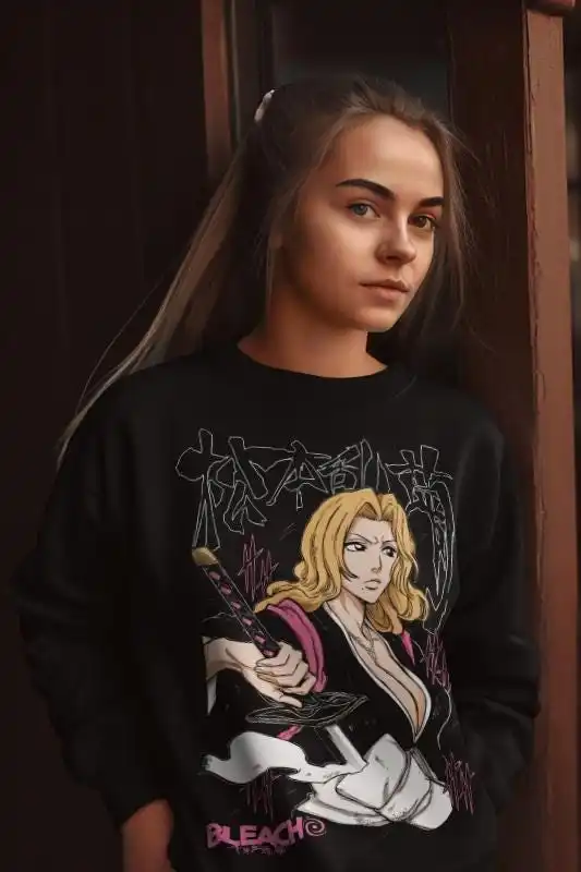 Bleach Rangiku Matsumoto Anime Graphic T-Shirt Cotton Men Women Streetwear Tee