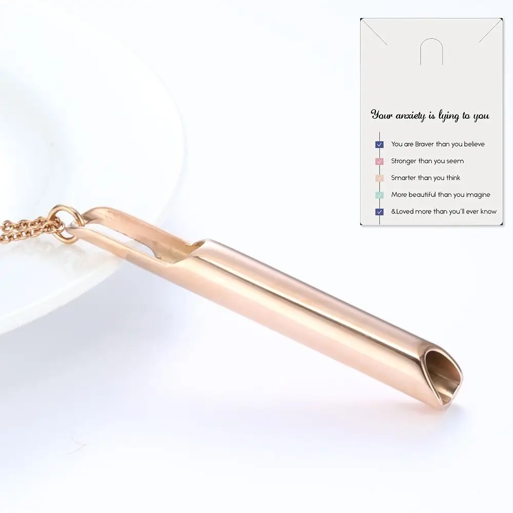 Ожерелье из нержавеющей стали для осознанного дыхания для облегчения тревоги для дыхательных упражнений, ожерелье для дыхания с осознанным анапаном