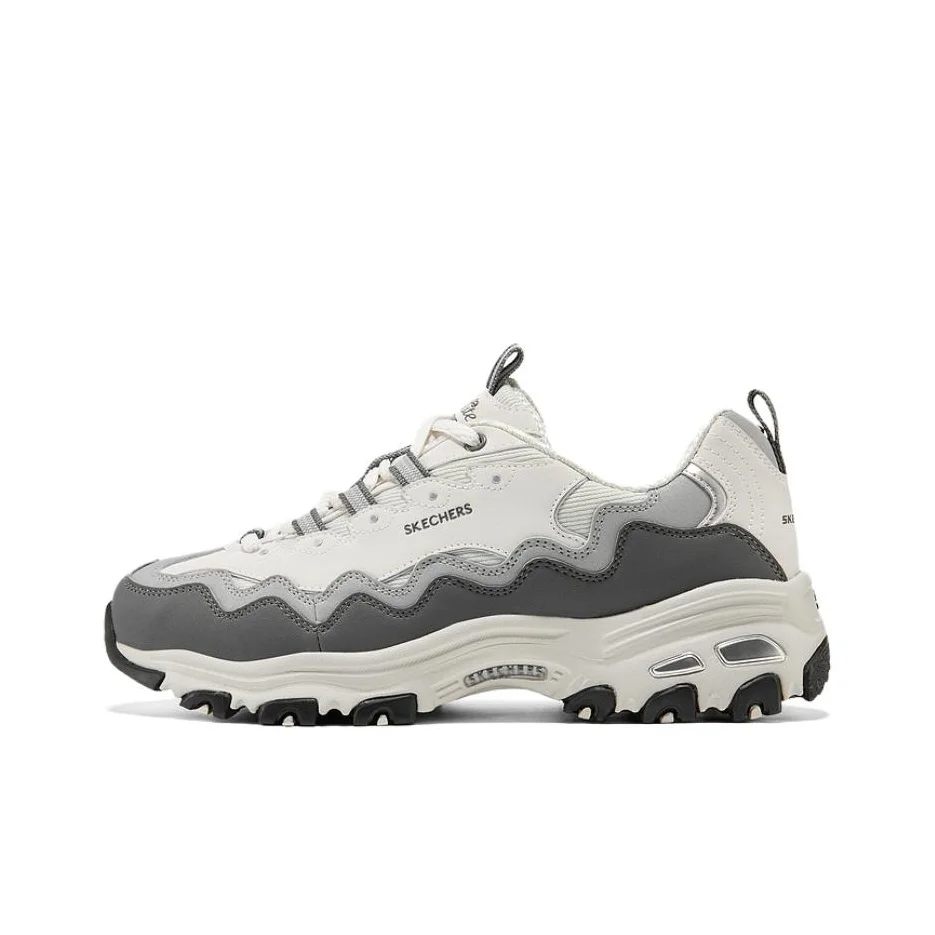 Skechers DLITES Mesh, Artificial Leather Slip Resistant, Abrasion Resistant, Breathable, Support, Height Increasing 150725-LTGY