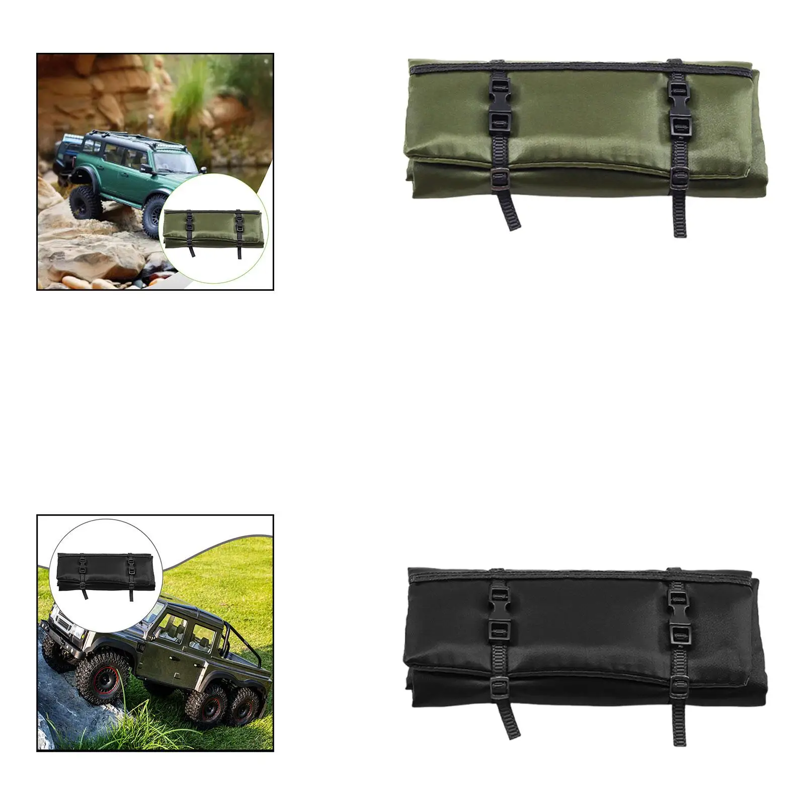 1/10 RC Crawler Sleeping Bag 3.6x1.5inch Miniature Fabric Realistic for TRX4 SCX10 Vehicles Upgrades Easily Install Accessory