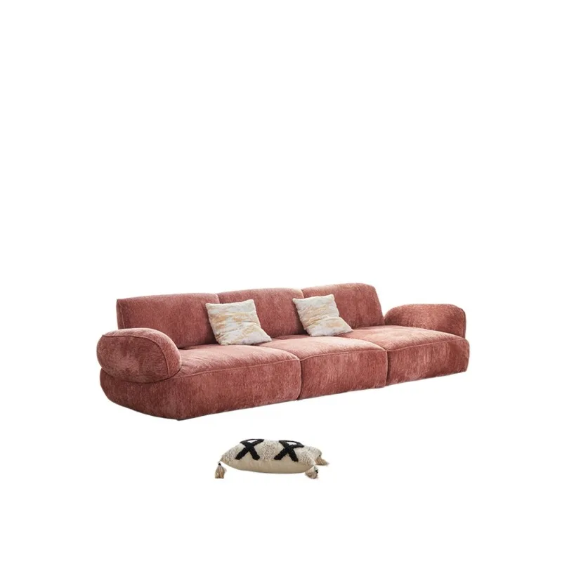 

Adjustable French retro fabric cream style sofa living room light luxury modern chenille