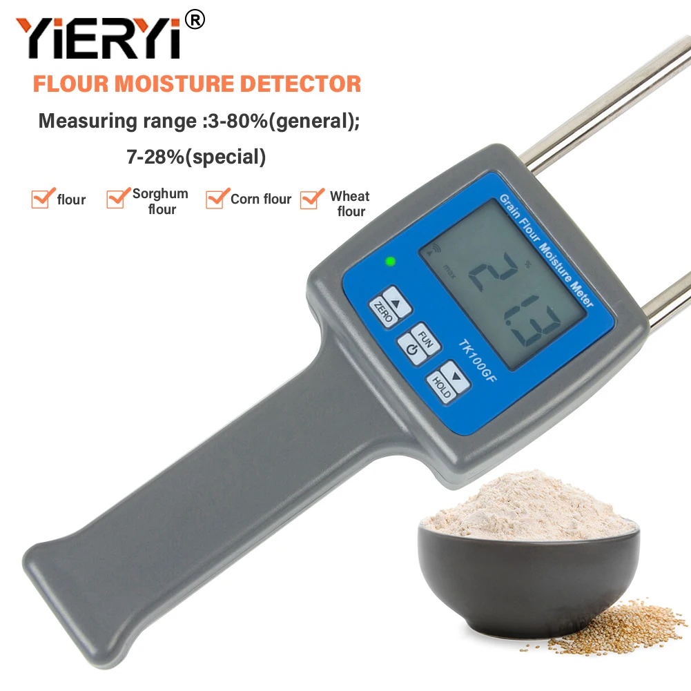 Yieryi-professional Farinha Umidade Medidor Amido Monitor Tester para Sorgo Milho Trigo Tk100gf