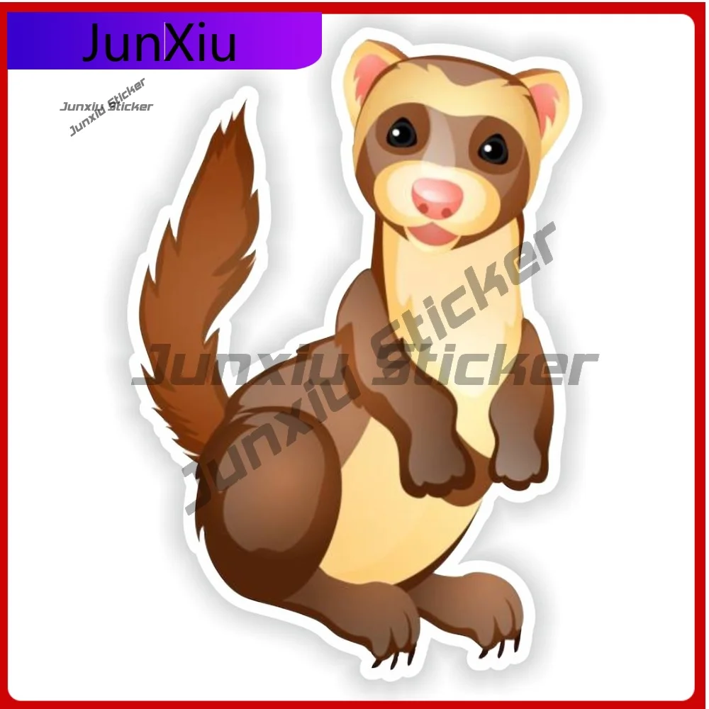 

Cartoon Ferret Smiling Vinyl Decals Cool Animals Sticker Graphic Auto Rv Stickers Car Front Bumper Decals Vintage Funny Decorati