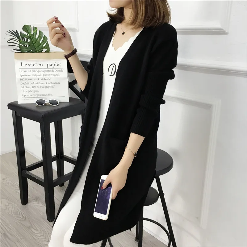 

Women Casual Spring Autumn Long Knitted Cardigan Woman Top Loose Cashmere Sweater Coat Solid Outwarm Chompas De Mujer Pull Femme