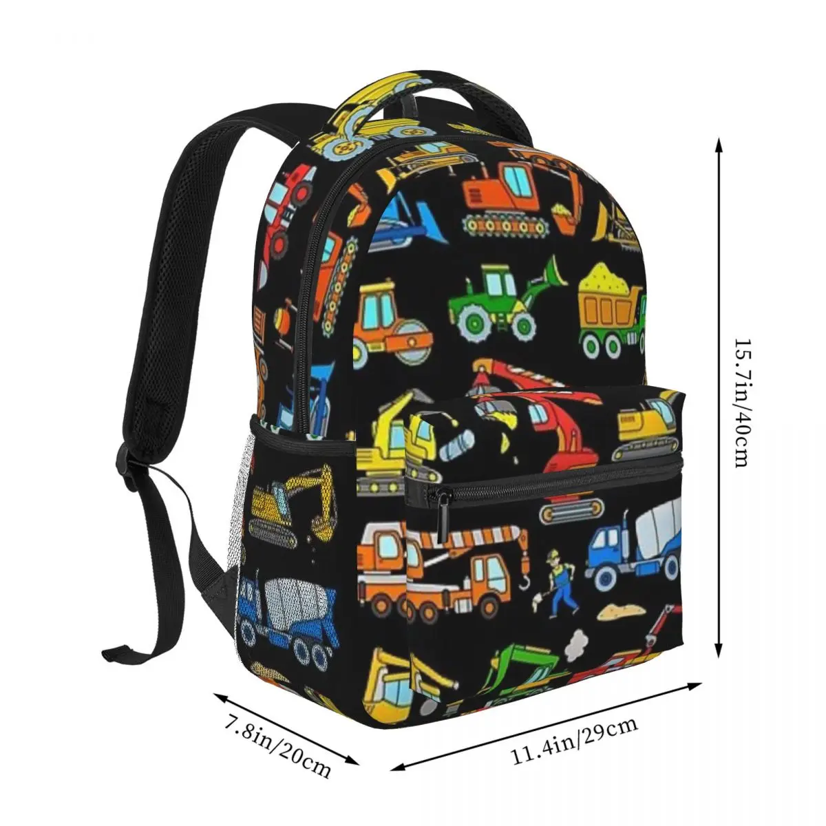 Digger Construction Vehicle Design New Fashionable Schoolbag Students Backpacks Daily Rucksack Large Capacity Knapsack