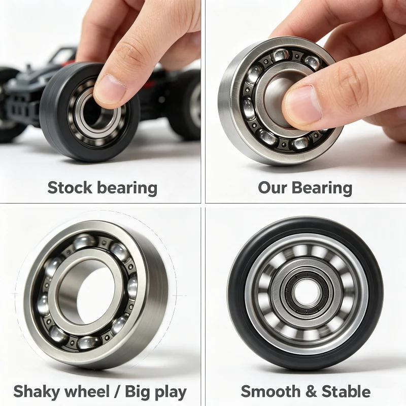 608 Mini RC Car Bearings High Precision Replacement, Micro Deep Groove Model Upgrade Parts Toy Accessories for Racing Vehicles