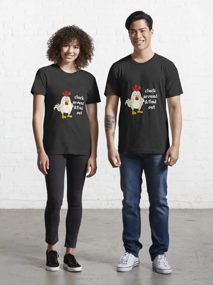 Cluck Around & Find Out - Funny Farmer Letter Printed Shirts Holiday Tops Essential T-Shirt