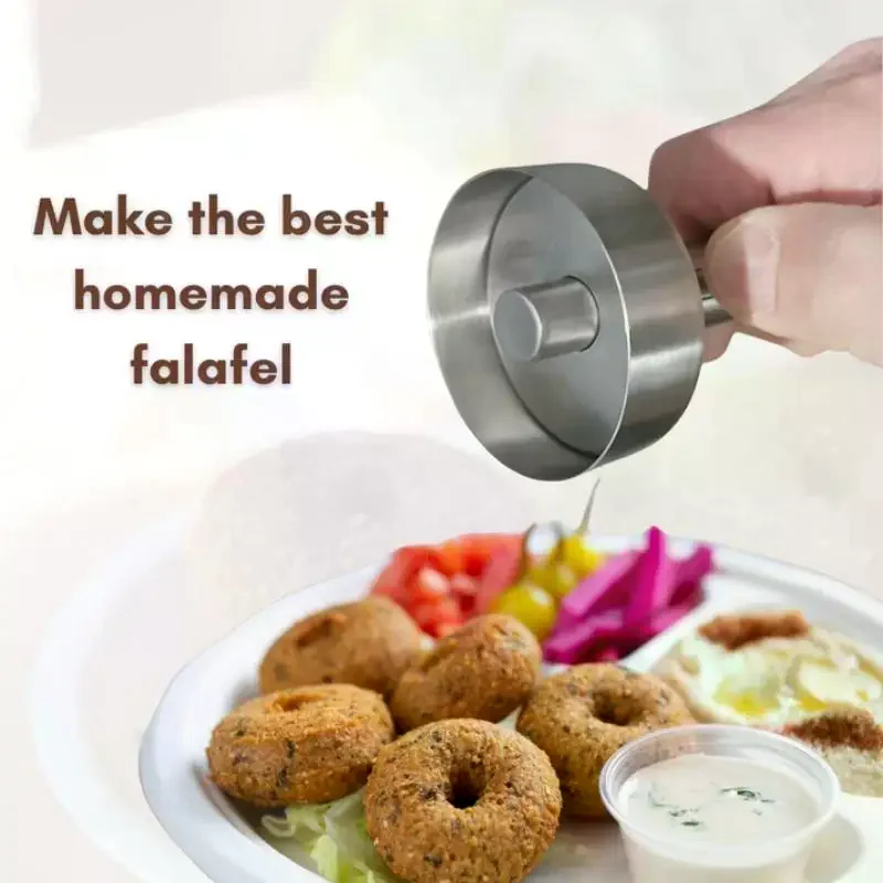 Falafel Spoon with Hole Professional Stainless Steel Spoon Food Grade Non-stick Falafel Making Tool Meatball Maker
