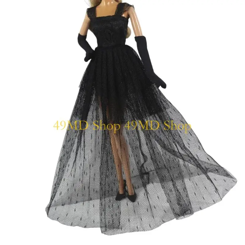 49MD Tulle Overskirt Doll Gown Outfit for 30 Dolls, Formal Clothing Accessory for Costume Styling, Display, and Photos
