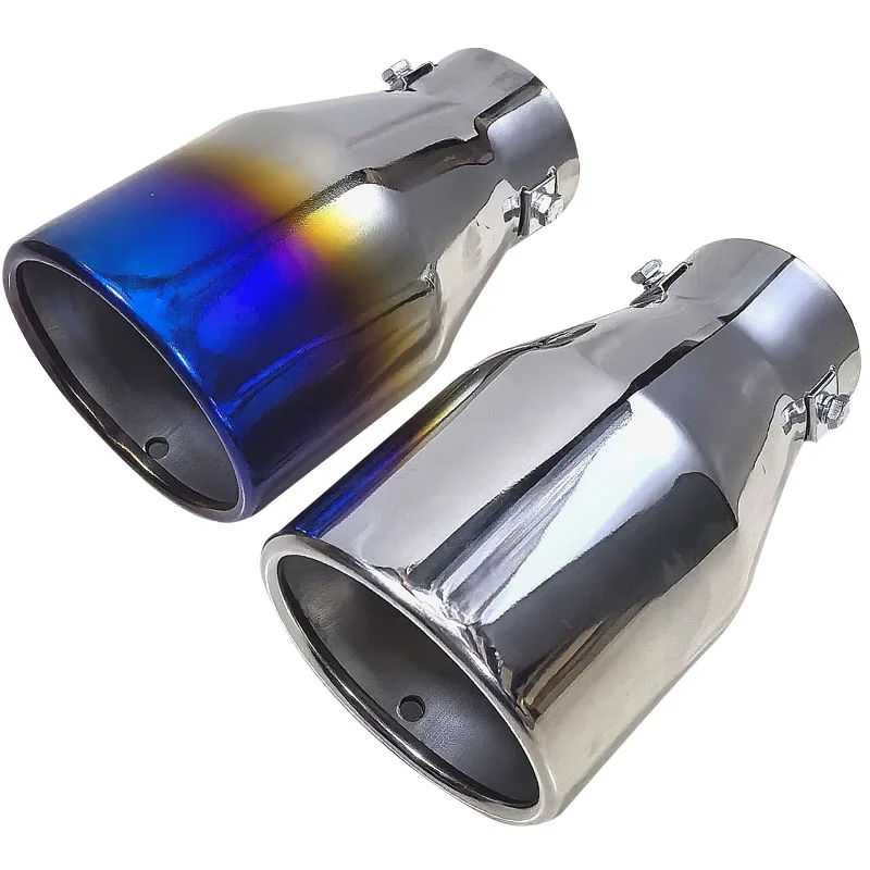 

1PCS Universal Car Rear Modification Parts Stainless Steel Titanium Exhaust Tip Muffler Round Tail Pipe Car Accessory Inlet 63mm