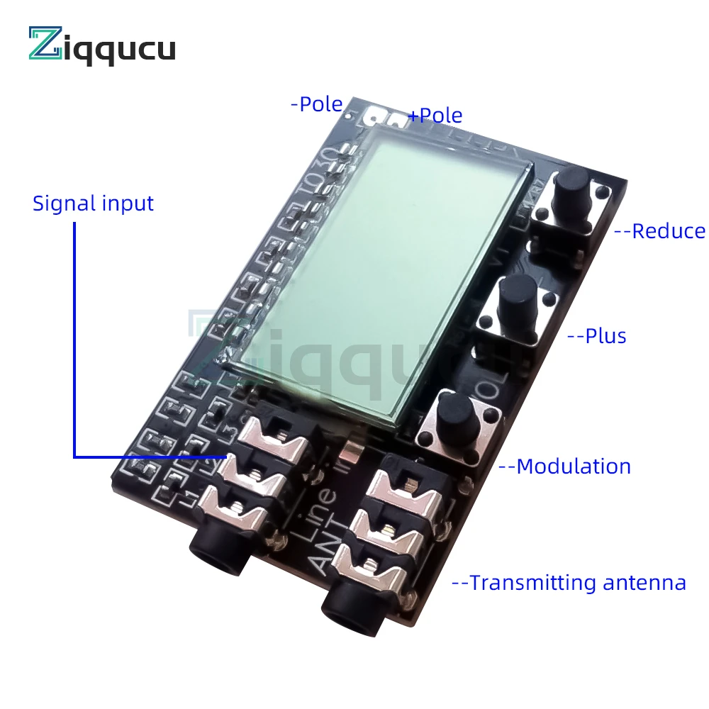 DC 3.6V-15V Digital LCD Dual Channel FM Transmitter Board Module Fm 76MHz to108MHz Module Stereo Wireless Audio Transmission