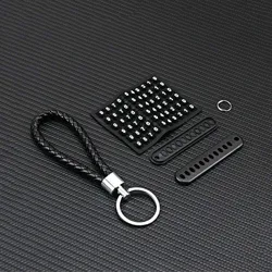 Creative Leather Strap DIY Anti-lost Phone Number Keychain Car Key Holder Lanyard Keyring Car Key Clip ​