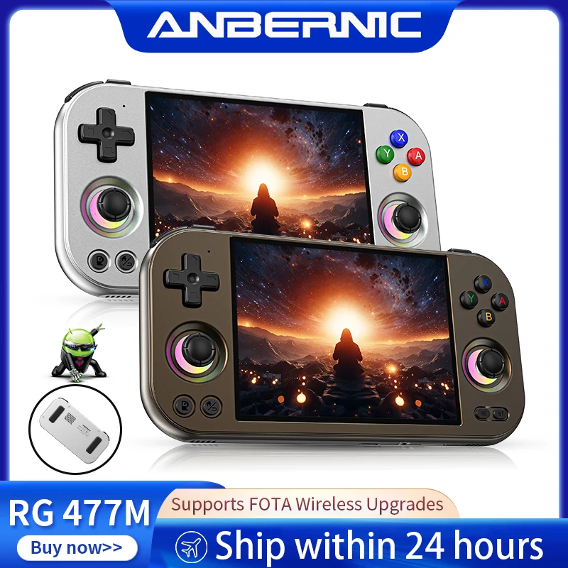 

ANBERNIC RG 477M Retro Handheld Game Console Android 3D Hall Joystick Video Games Player Supports WIFI Al Assistant RixelHK FOTA