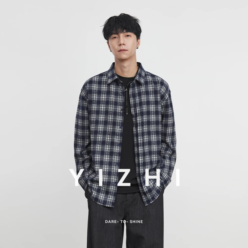 Fashion Men's Plaid Shirt 2025 Autumn and Winter New Loose Casual Commuter City Long Sleeve Shirt Men's Casual Tops Jacket
