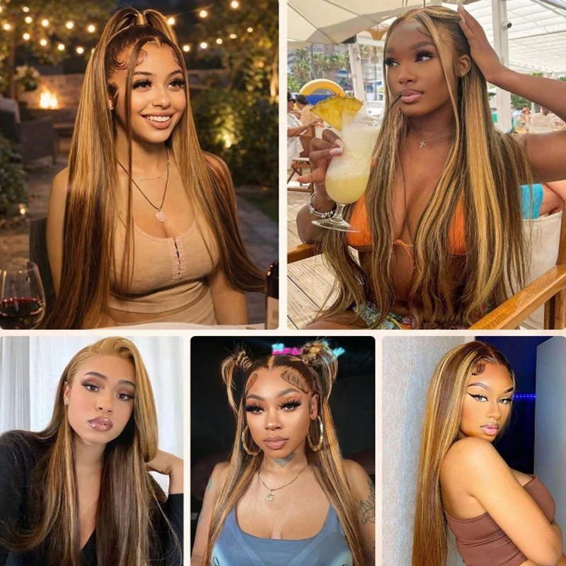 Highlight Bone Straight Human Hair Bundles Raw Virgin Hair P427 Colored Ombre Honey Blonde 100% Vietnamese Human Hair Extensions
