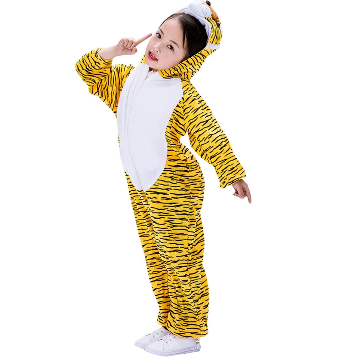 

Tiger Cosplay Costume Kids Animal Outfit Comfortable Wear Easy Design Birthday Party Stage Performance