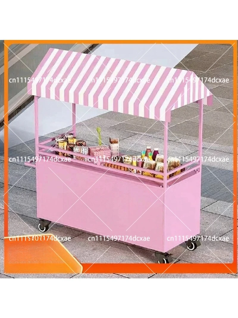 Mobile Food Cart for Night Market Outdoor Vending Stall Trolley with Wheels for Food Vendor