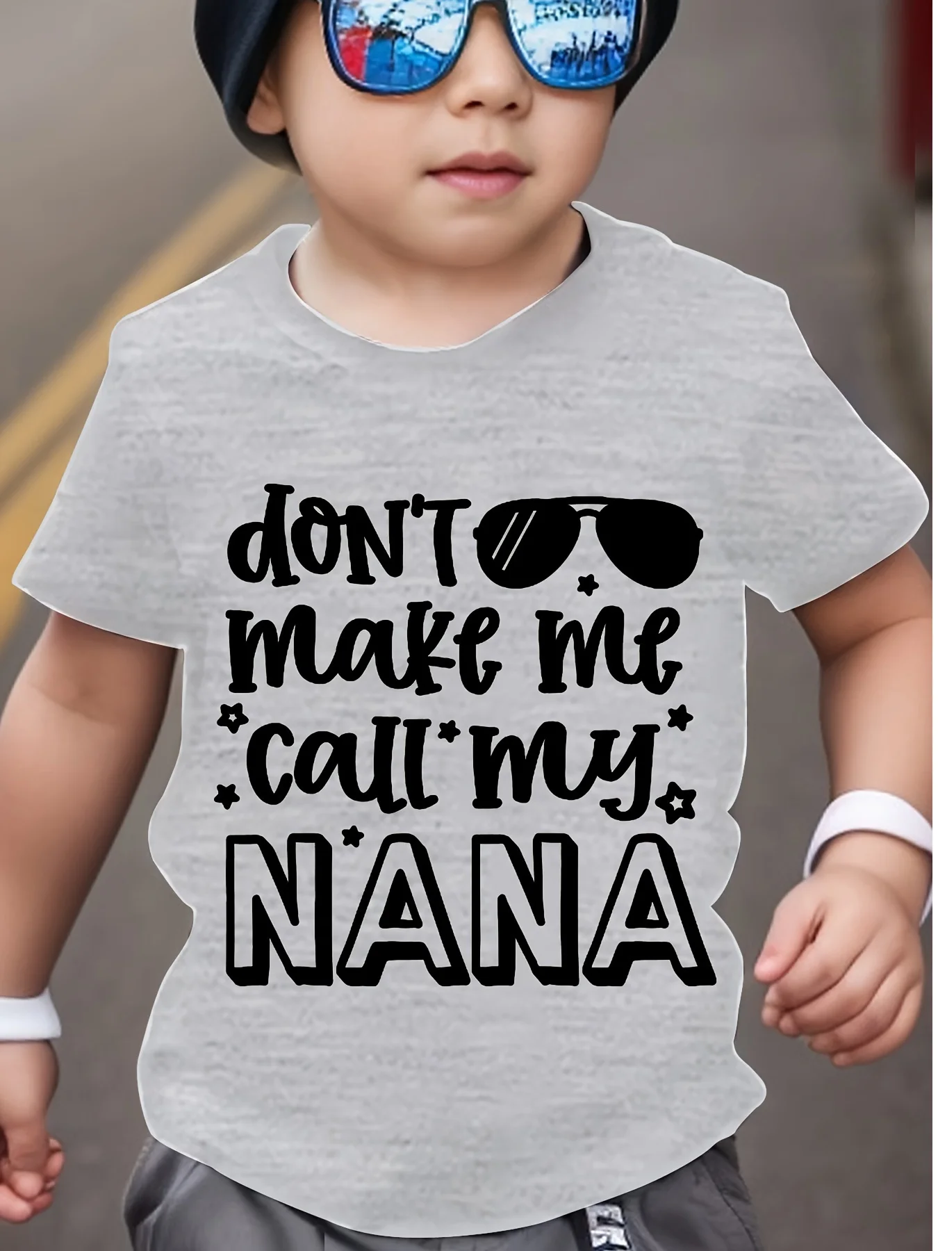 Don't Make Me Call My Nana Letter Print Boys Creative T-shirt Casual Short Sleeve Tee Tops Kids Clothes for Summer