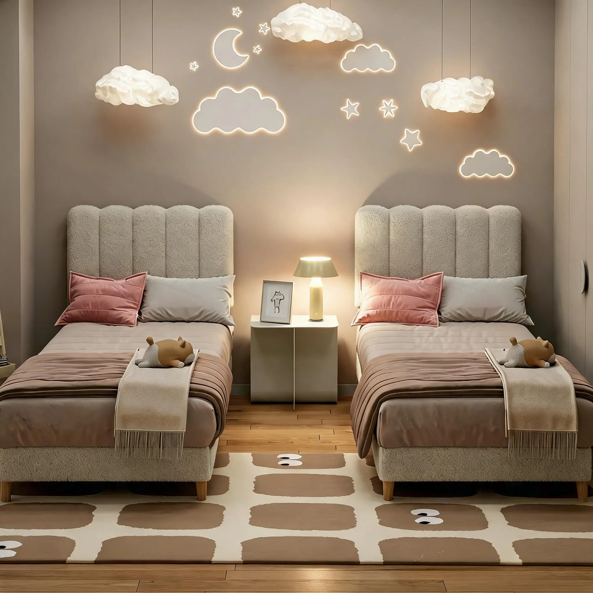 Wave Upholstered Twin Bed 4