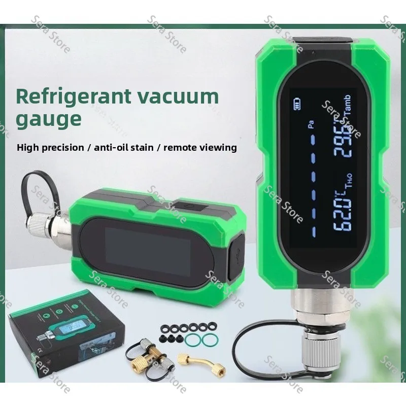 Digital Micron Vacuum Gauge MVG-1 0-19000 HVAC Refrigerant Evacuation Meter Rechargeable USB-C Pressure Gauge for AC R22