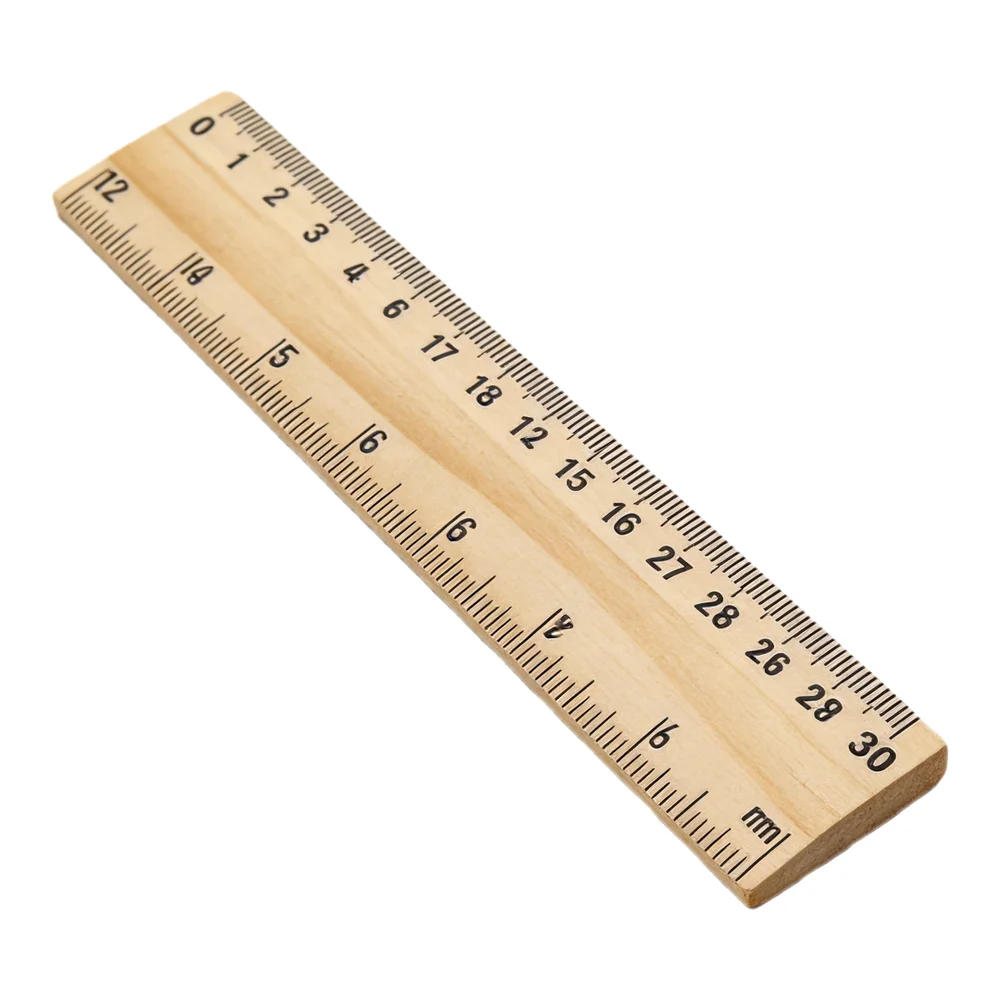 Measuring Measuring Tools School Drawing Ruler Wooden Ruler 300mm Sturdy Structure Solid Wood Construction Thickened Ruler Body - Aliexpress Deal