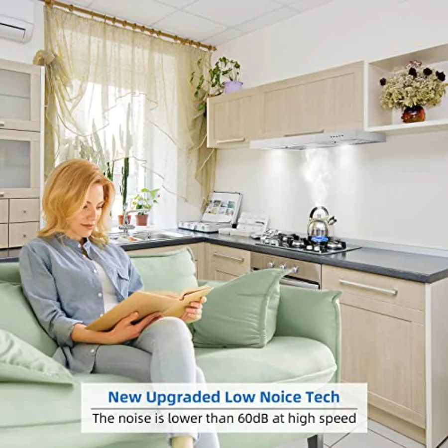 جدار جبل شفاط المطبخ 30 بوصة 900CFM تنفيس هود T شكل مع الفولاذ المقاوم للصدأ موقد هود سبليت نوع الدائم الشحوم يربك Filte