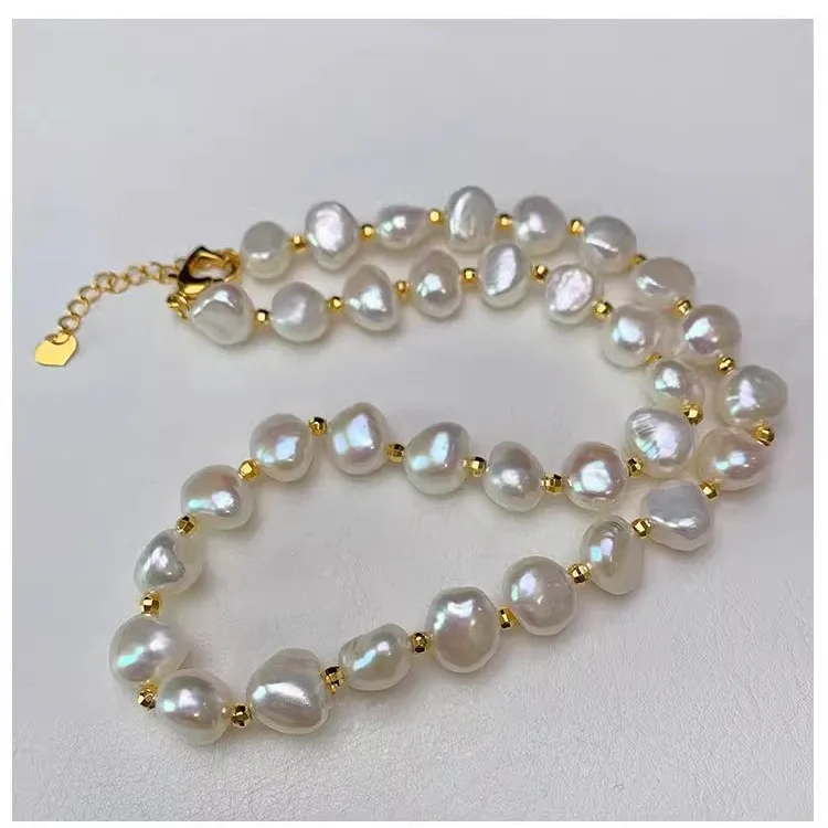 100% Natural Baroque Freshwater Pearl 14K Gold Filled Female Beads Chain Necklace Jewelry For Women Mother\'s Day Gifts No Fade