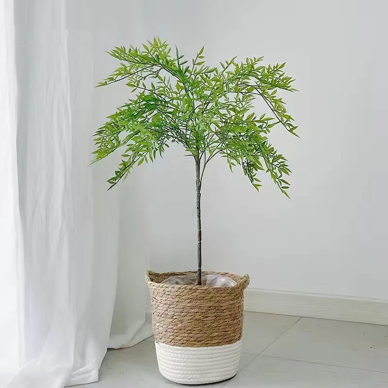 

New Artificial Bambo Green Large Eucalyptus False Potted Plants Leaf Outdoors Garden Living Room Tropical Rain For Home Decorate