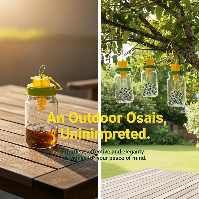 Waterproof Reusable Hanging Fly Wasp Traps Safe Non-Toxic Insect Catcher for Outdoor Yard Orchard Farm