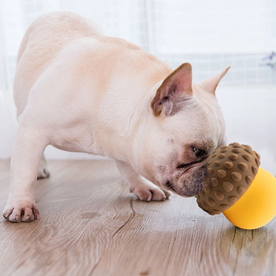 Dog Toys Leaking Food Ball Funny Interactive Pet Slow Feeder Bowl Puzzle Toy Pinecone Pet Tooth Cleaning Chew Toys Pet Supplies