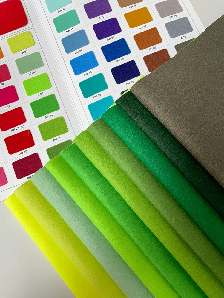 

Pure Color Soft Cloth Non-Woven Fabric Handmade DIY Doll Headwear Fabric Green Series Bunting 10mm Sponge Pad Craft Material