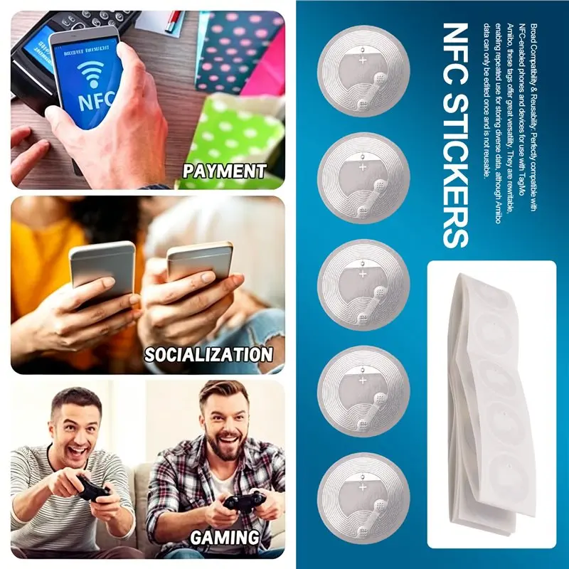 [NEW A09R!】 50Pcs Stickers Chip Tags Compatible With Tagmo And Enabled Mobile Phones Devices
