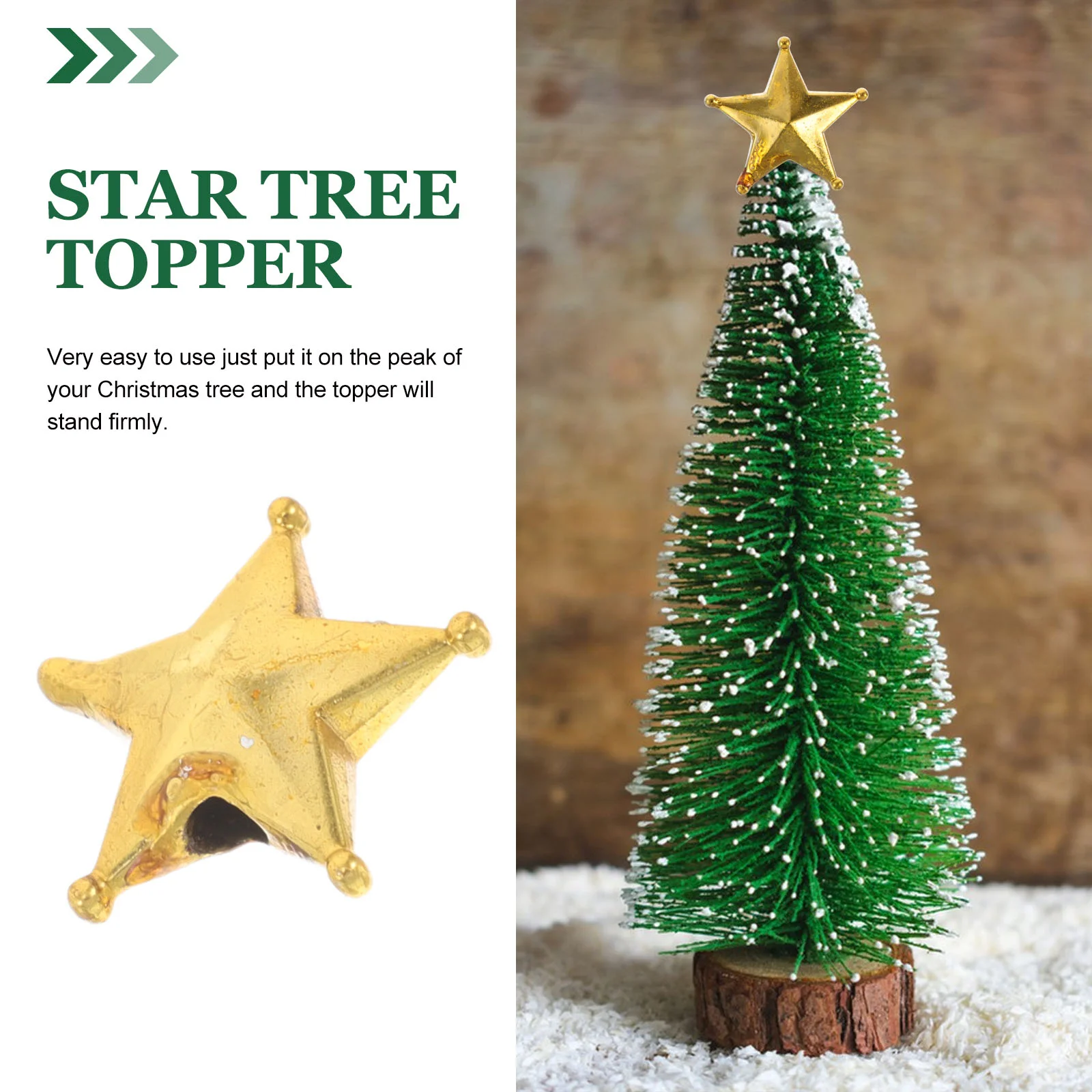 50 Pcs Christmas Tree Top Star Miniature Ornaments Stars Topper Small Decorations Fairy