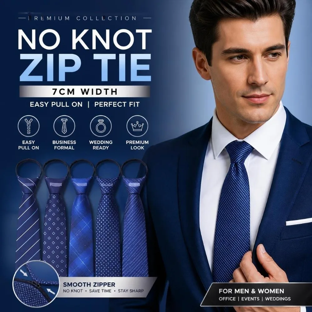 No-Tie Easy Zipper Tie 7cm Width with Elastic Band Easy Pull Lazy Tie Plaid Multi-Color Pre-Tied Zipper Necktie Formal Office