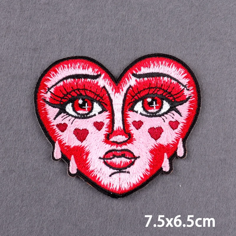 Stay Focused Fusible Patches Hippie Bügelpatches für Kleidung Punk Totenkopf Stickerei Patches für Jeans/Jacken Spezielle Abzeichen DIY – Detail 20