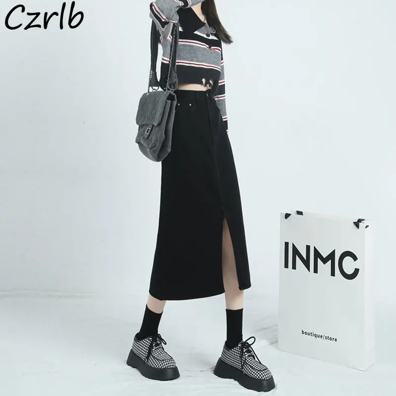 

Джинсовые юбки женские винтажные 4-цветные универсальные весенние модные подростковые повседневные базовые мини-фальда эстетические простые High Street