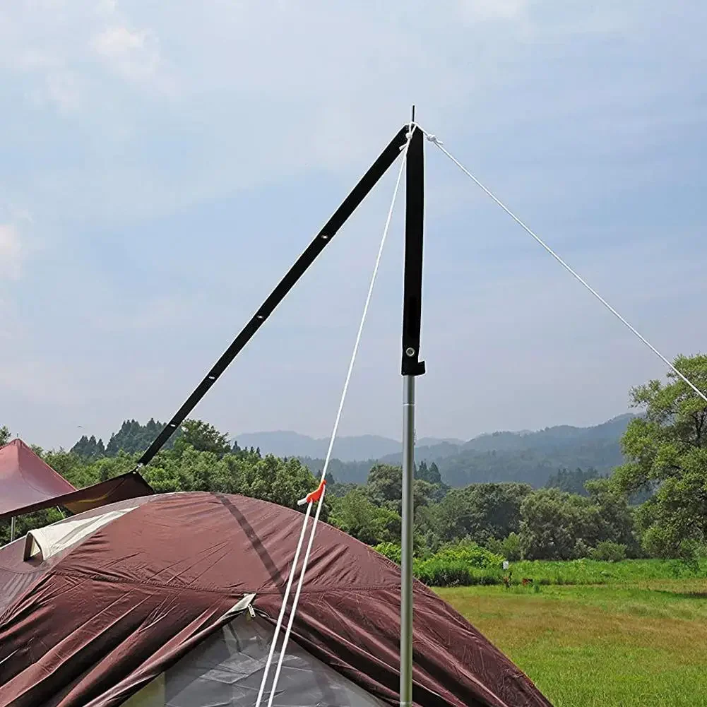 Multifunctional Tent Canopy Extension Strap Nylon Windproof Camping Rope with 2 Carabiners Outdoor Clothesline Gear