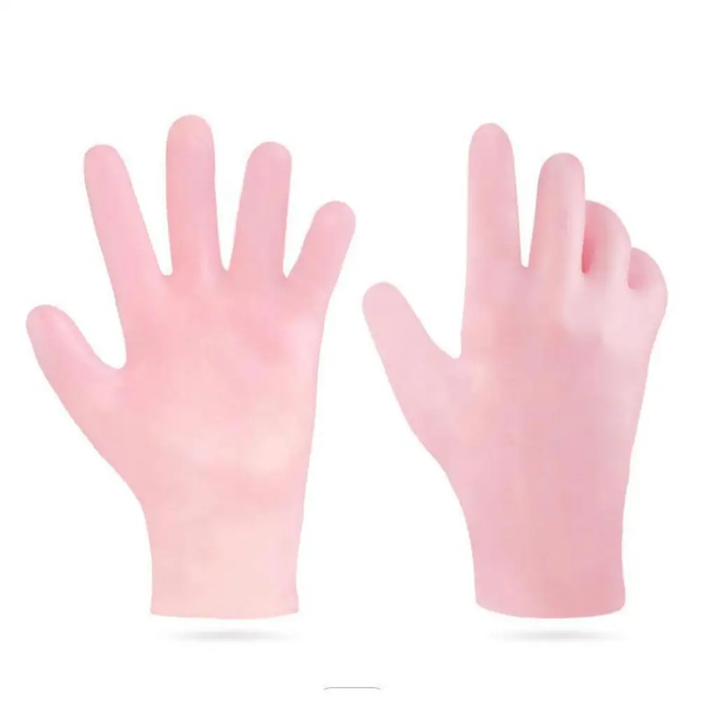 1 Pair Silicone Exfoliating Gloves Anti Slip Hand Spa Mask Pedicure Socks & Moisturizing Gloves For Hand Care C9R8